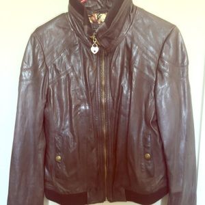 Guess 1981 series leather motorcycle jacket